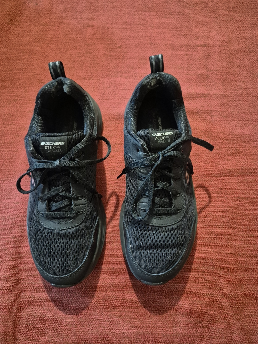 Skechers Women's Black Mesh Lace-Up Athletic Sneakers